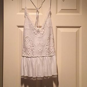 Kimchi Blue White Lace Top.  Strappy in the back.S